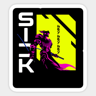 Japanese Samurai Warrior with slang sick Sticker